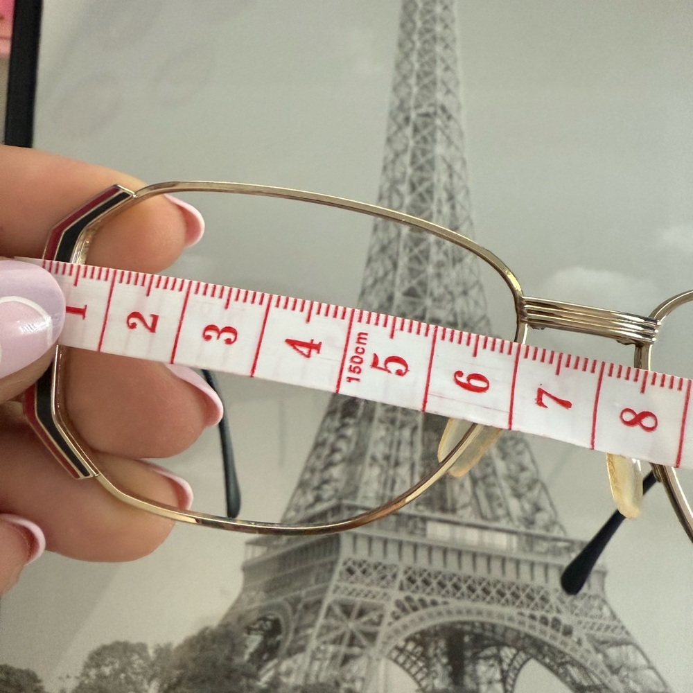 CELINE Vintage Gold and Red Eyeglasses Metal Frames - Picture 4 of 16